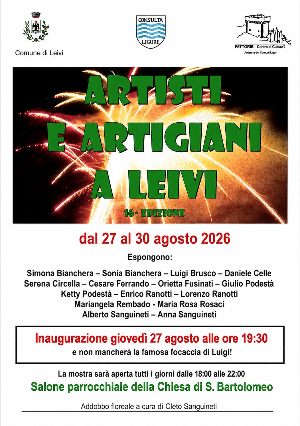 Artisti e Artigiani a Leivi 2026
